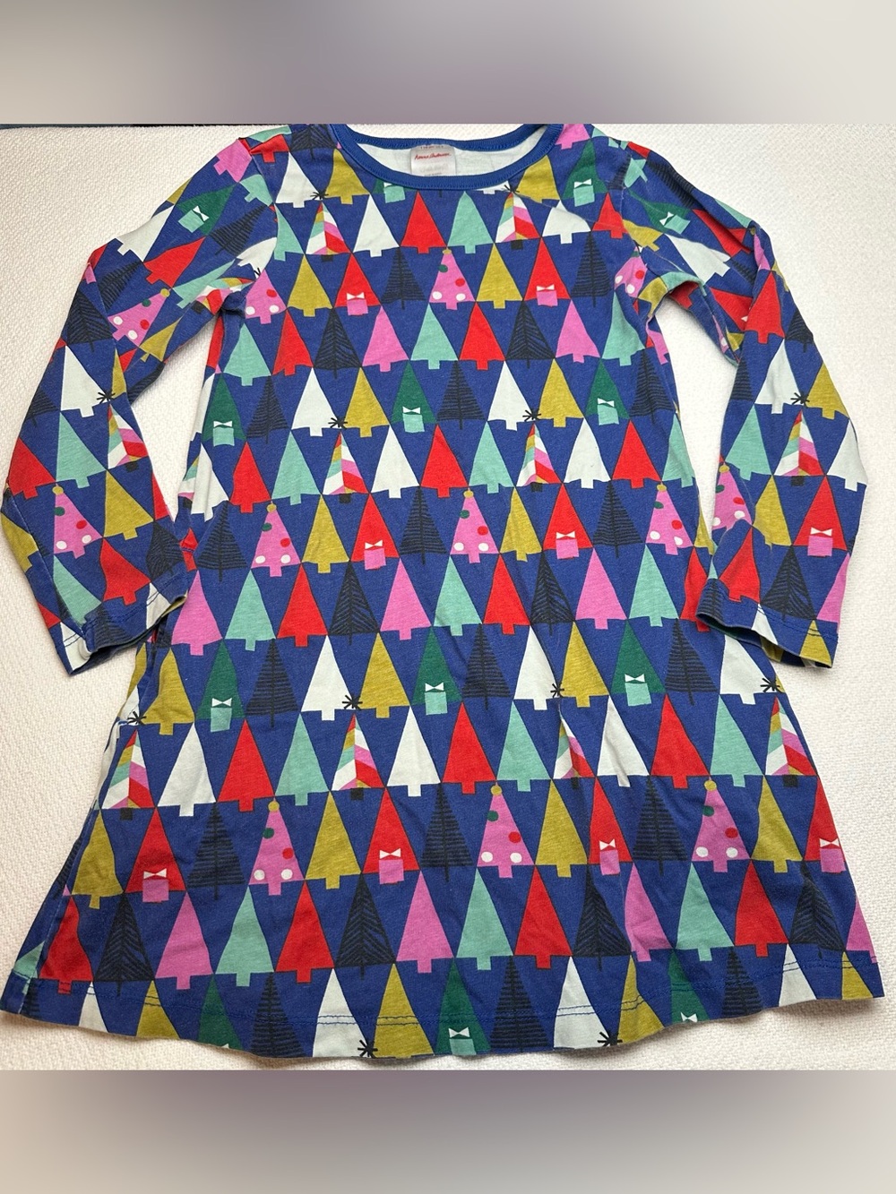 Hanna Andersson Navy Long Sleeve Tree Pattern Dress